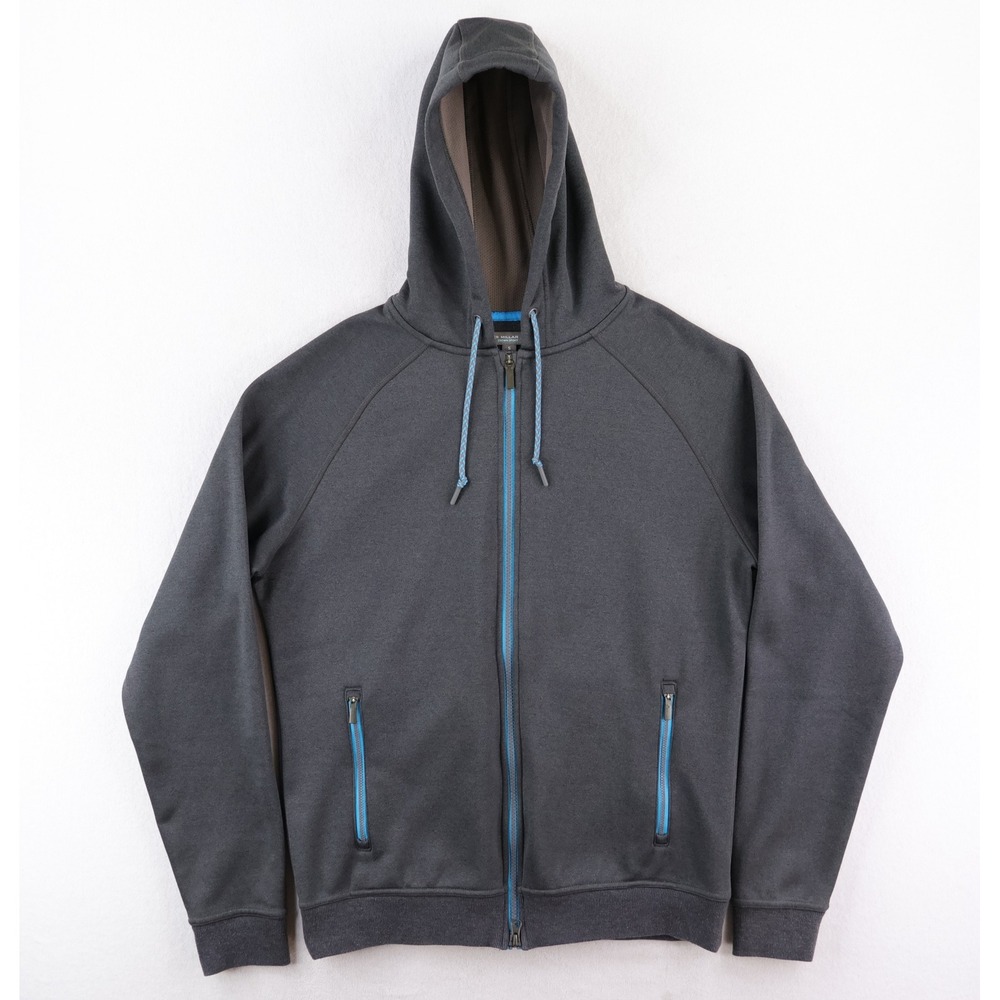 Peter Millar Placid Full-Zip Hoodie Mens Small Gray Blue Crown Sport Golf Tech